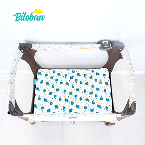 Bamboo Pack N Play Mattress Protector, 2 Pack, White & Pack N Play/Mini Crib Sheets, 2 Pack, Whale #TOP7