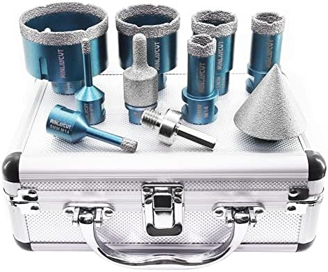 MINLAYCUT Diamond Core Drill Bits Set 6/8/20/25/35/50/68mm+50MM Tile Chamfer Bit+10-25MM Finger Bit+Hex Adapter for Porcelain Ceramic Tile Granite Marble