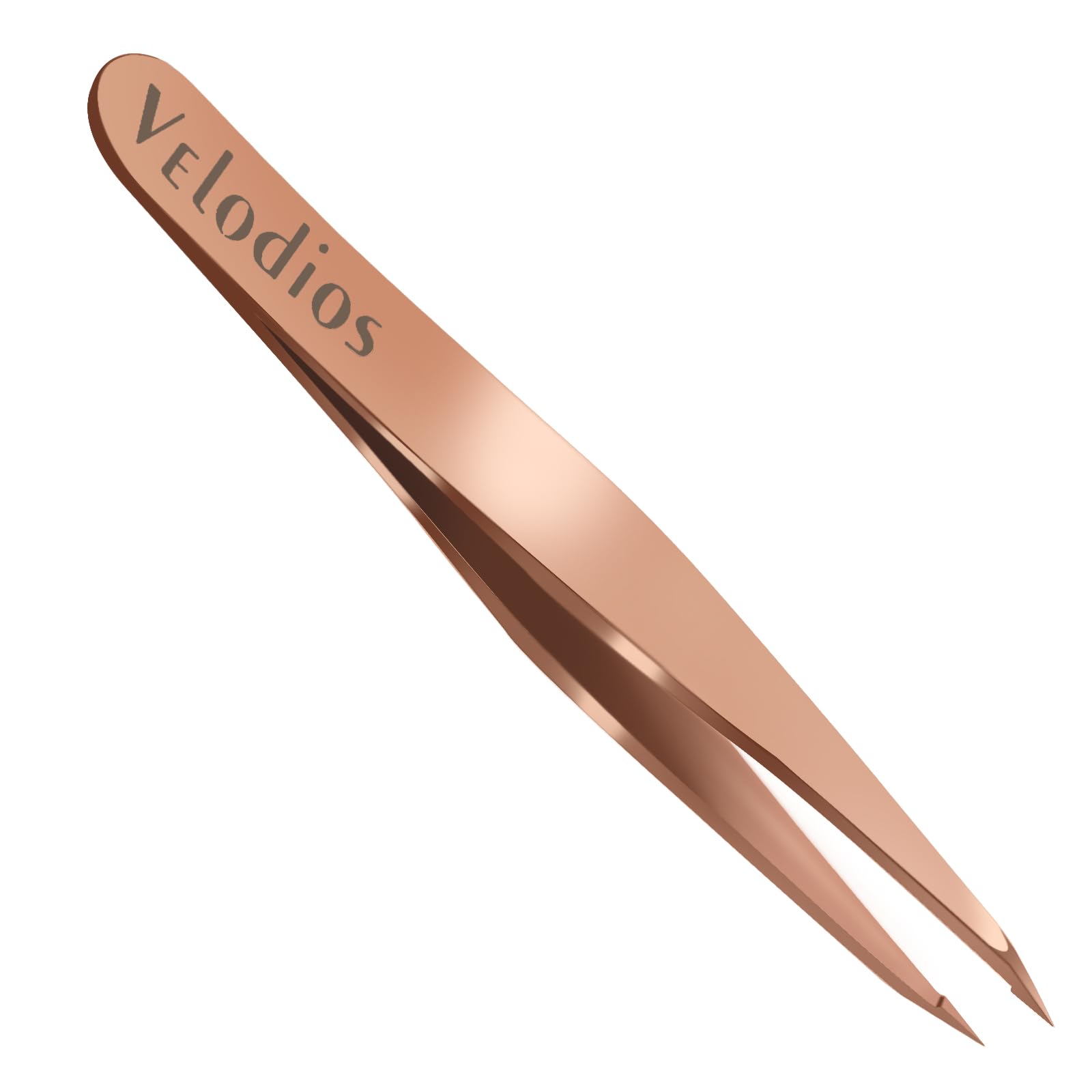 Velodios Eyebrow Tweezers for Women Facial Hair,Professional Slant Tweezers for Eyebrows, Facial Hair, Chin, and Ingrown Hair Removal (Rose Gold) (Pointed Tweezers)