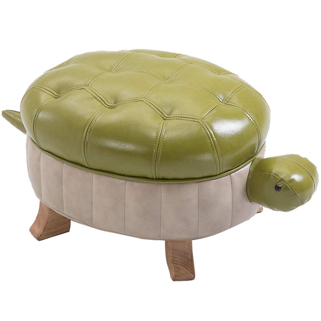 Repose-pieds cible ottoman tabouret tortue cuir 58cm
