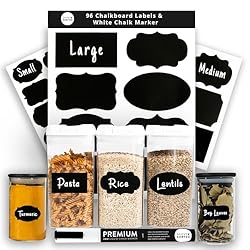 96 Chalkboard Labels for Storage Bins, Chalkboard Stickers with Chalk
