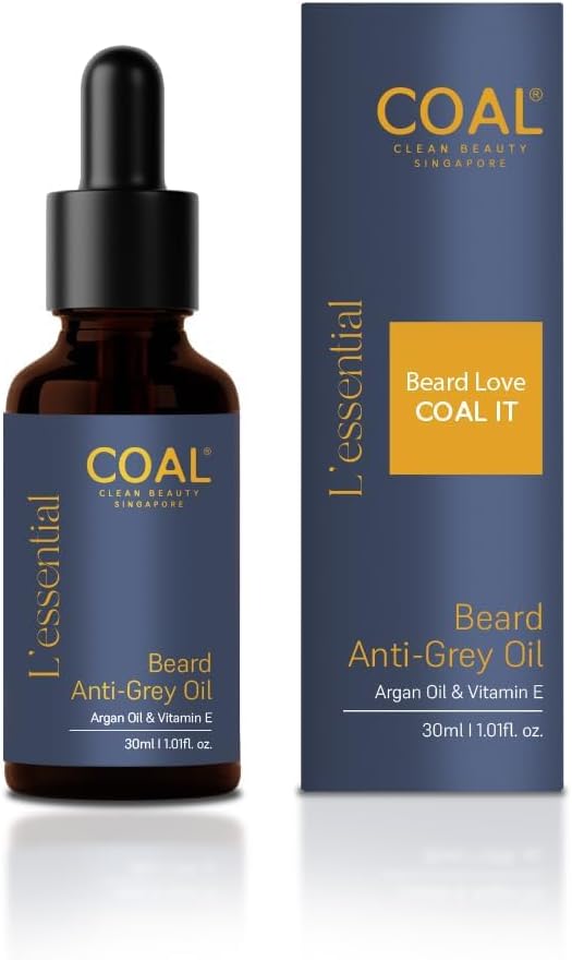 Beard Anti-Grey Oil with Darkenyl & Vitamin E | Slows Premature Beard Greying & Restores Melanin | Men | All Beard Types | 30ml