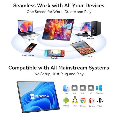 Blackview 16.1 Portable Monitor for Laptop, 1200P FHD Laptop Screen Extender - image 4