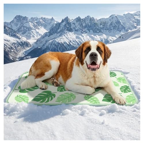 Dog Cooling Mat for Dogs & Cats, Soft Breathable Cooling Pad for Dog Bed, 23"x18" Self Cooling Crate Mat for Dogs, No Gel Washable Non-Slip Pet Cooling Mat Indoor Outdoor, Blue Stripe