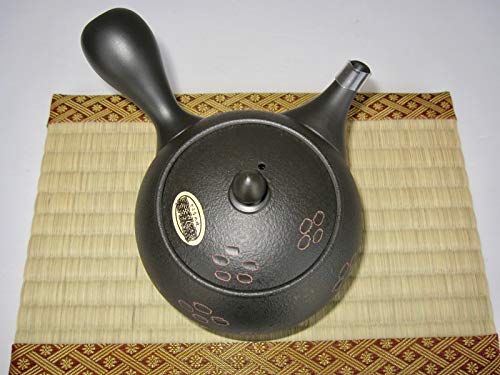 Yamakiikai Japanese Large Kyusu Tokoname Handmade Clay Teapot 15.6 Fluid Ounces Shunjuu Scarlet Crest Pattern Black L339 From Japan (1) #TOP2