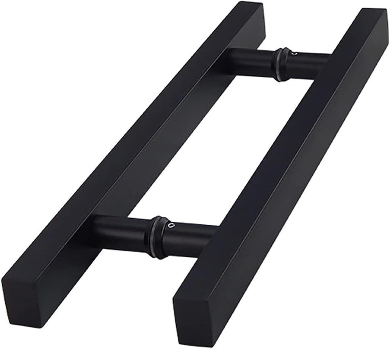 Gate Hardware Push-Pull Stainless Steel Square Tube Glass Door Handle/Sliding Wooden Barn Door Handle-Black/Silver,7 Sizes (Color : Black, Size : 500x300mm)