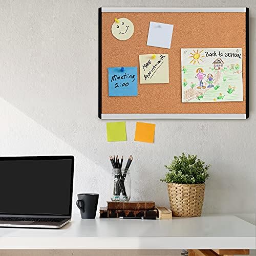 Amazon Basics Cork board 43 cm x 58 cm, Aluminium/plastic frame, 3-pack