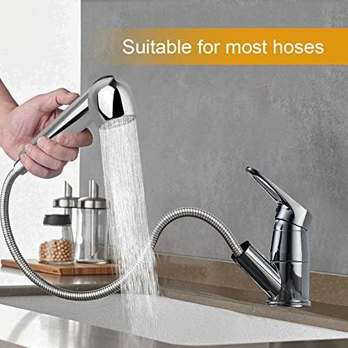 Ibergrif M91209 Replacement Sprayer Head Kitchen Tap Pull Out Spare Shower Head 2 Function Faucet Spray Nozzle Universial G1/2" Connector for Bathroom Kitchen Sink Mixer Tap, Silver