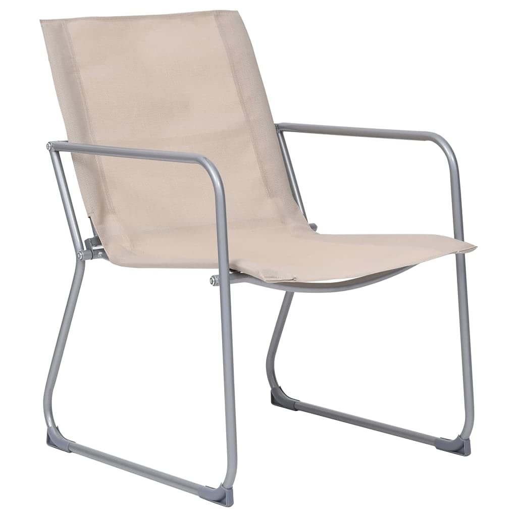 Set Salotto da Giardino 4 pz in Acciaio e Textilene Crema | Arredo esterno per patio e terrazzo con tavolino in vetro e sedute in tessuto traspirante per momenti di relax all'aperto.