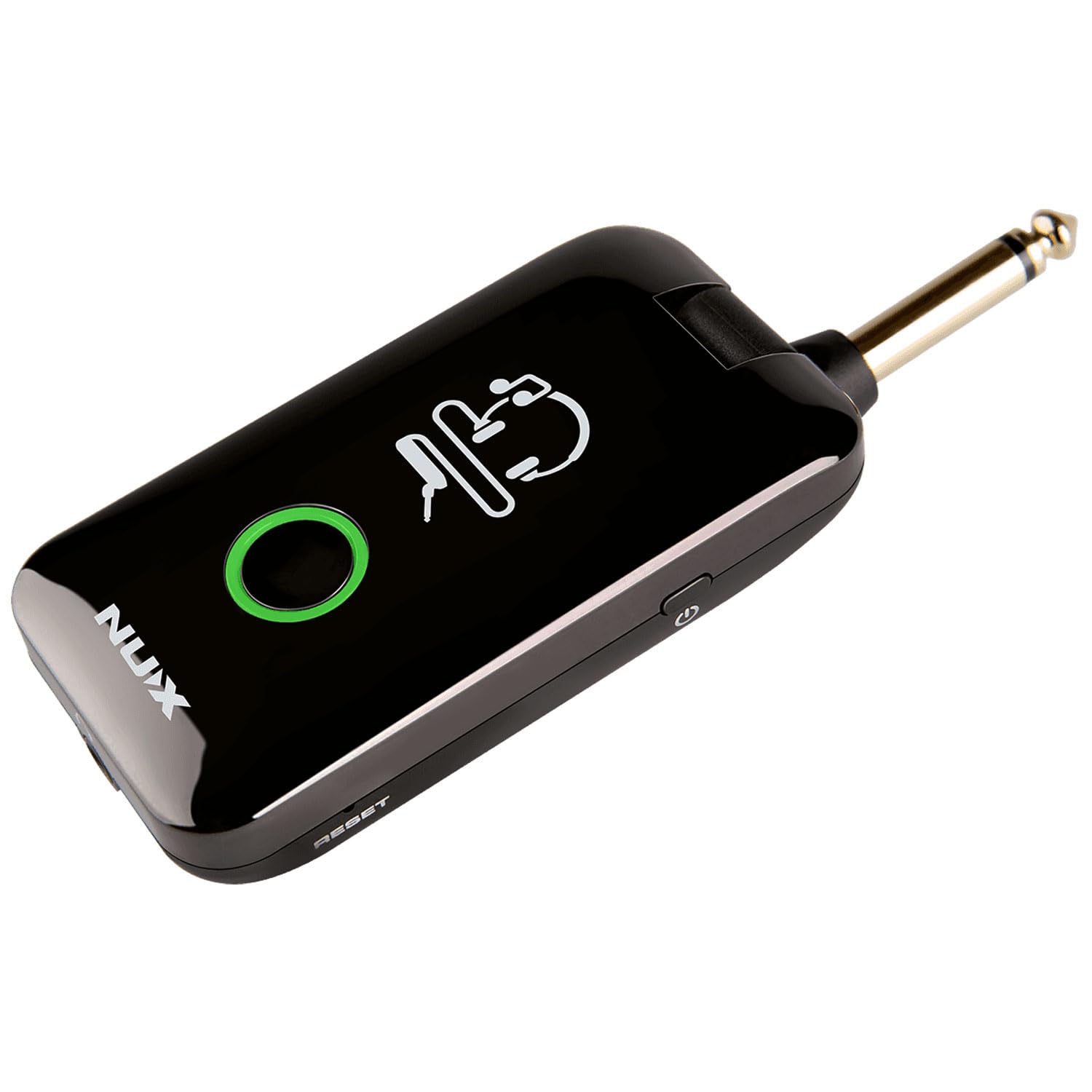 Nux MP-2 Mighty Plug Drahtlose Verstärker- und Effekt-Simulation für Gitarre und Bass + keepdrum Netzteil
