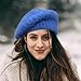 ZARSIO Soft Knit Beret Hat Winter Fashion Warm Crochet Beanie for Women (US, Alpha, One Size, Blue)