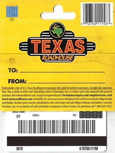 Texas Roadhouse Gift Card $25