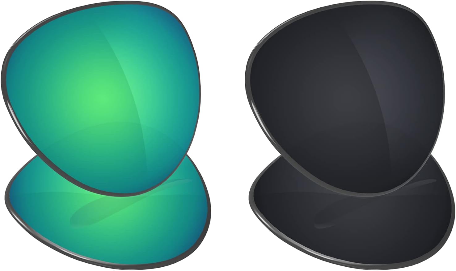 Galvanic Replacement Lenses for Oakley Daisy Chain OO4062 Sunglasses - Jade + Black Polarized - Combo Pack