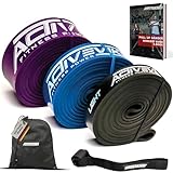ActiveVikings® Pull-Up Fitnessbänder | Perfekt für Muskelaufbau | Fitnessband Klimmzugbänder Widerstandsbänder (H - Mid Package (Schwarz Blau Lila))