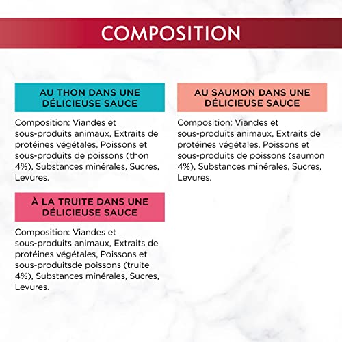 GOURMET | MON PETIT INTENSE | Chat Adulte | Emincés en sauce | Sélection au Poisson : Saumon, Thon, Truite | Sachets Fraicheur | Lot de 8 (6 x 50 g) – vue 6