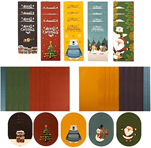 NIMU All in One Pack 20 Pieces Christmas Money Holder Cards, Money Wallets Xmas Greeting Cards in 5 Unique Christmas Designs with 20 pcs Envelopes and 20 pcs Stickers Christmas Decoration Party Favour