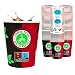 Produktbild Enpack 1000 Schwarz/Rote Pappbecher 200 ml aus Kraftpapier - Kaffeebecher to go zum servieren von Tee, Kaffee, Glühwein oder anderen Getränken - Coffee To Go Becher