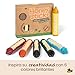 Honeysticks Ceras de Colores 100% Pura Cera de Abeja (6 Unidades, Largas)...
