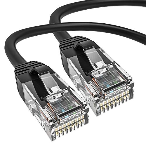 Cat 6 Ethernet Cable 15 ft, High Speed RJ45 Ethernet Patch Internet Cord Support Cat6/5E/5 for Router, Modem, Switch, Xbox, PC, 1Gbps, 250MHz, Utp, 24AWG, Black