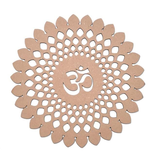 GG Decor OM Floral Wooden Cutout for DIY Craft Art Workers MDF Base Decor (8 Inch)-image-36