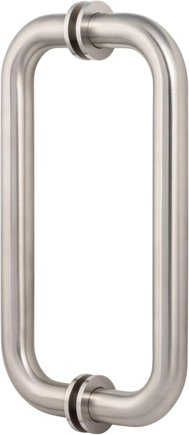 Sure-Loc SHR-1 C Shape 8" Center to Center Back to Back Shower Door Handle Pull Set - Satin Stainless