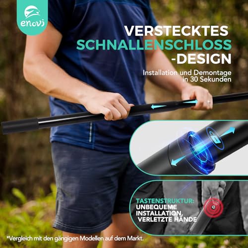Enovi EasyGo Federball Set, Badminton Set mit 4 Schläger, Badminton Netz, 4 Federball, Tragbare Aufbewahrungsbox