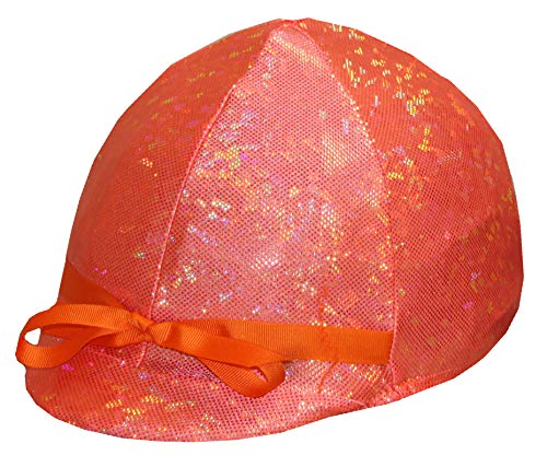 Equestrian Riding Helmet Cover - Holographic Orange #TOP6
