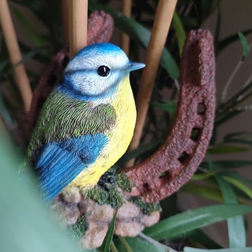 Mésange bleue sur fer à cheval Vivid Arts déco résine - 4