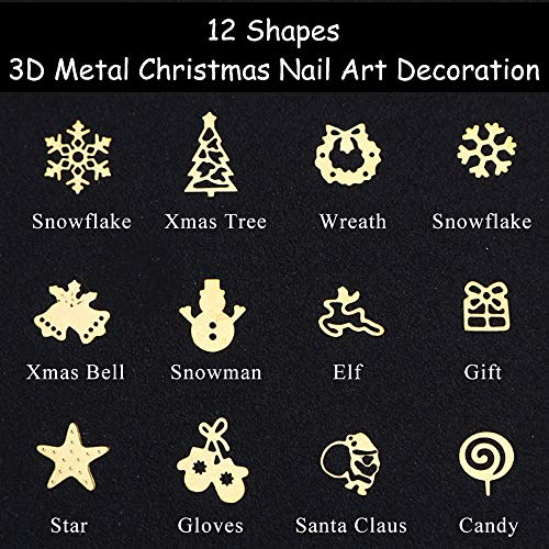 2 Boxes Snowflake Nail Art Sequins 3D Snowflakes Glitter For Nails Decoration Christmas Nail Art Stickers Decals Metal Gold Nail Glitter Flakes 3D Design Manicure Xmas Glitters Nail Art Decoration #TOP2
