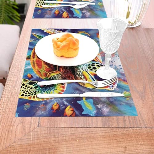 Sets de table tissés en PVC protégeant de la chaleur pour table de cuisine
