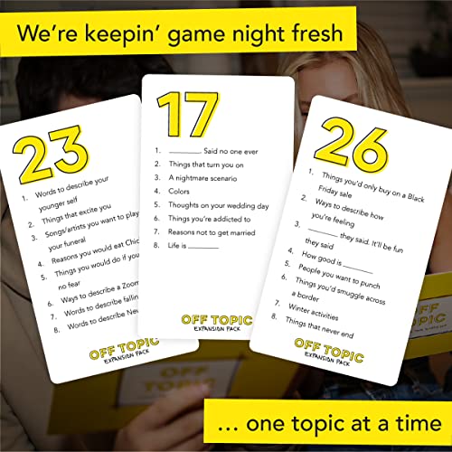 Off Topic Adult Party Game Expansion Pack - 128 New Topics For The Fun Board And Card Game For Group Game Night #TOP2