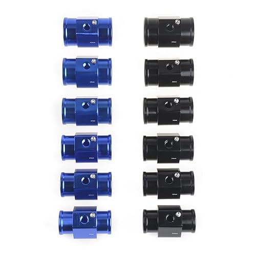 Miniatura 7 de Medidor de temperatura de agua de aluminio Medidor de temperatura de agua Tubo conjunto Sensor de radiador Abrazaderas negras 1.181 in