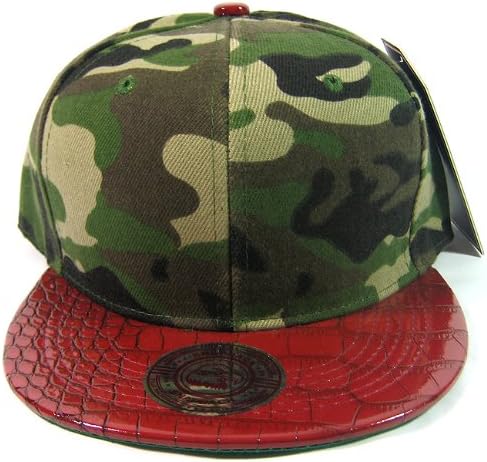 Karmas Canvas Blank Vintage Alligator Skin Snapback Hats Fashion | Camouflage Burgundy