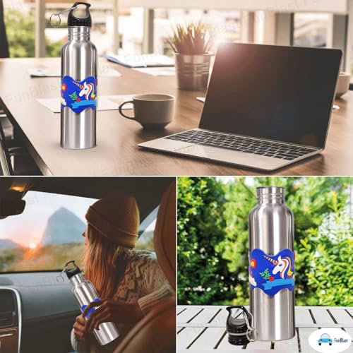 Image of FunBlast Stainless Steel Water Bottles for Kids - Leak Proof Water Bottle, School Water Bottle for Boys, Traveling Water Bottle, Unicorn Waters Bottle for Kids & Adult - 1000 ML