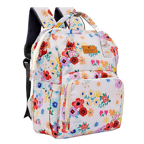 Motherly Elegant Diaper Bag for Mothers for Travel, Maternity Bag for Newborn Baby, Mothers Travelling Bag, Multipocket Water Resistant Baby Bag, Hospital Bag for Moms with Warranty (Garden Glam)