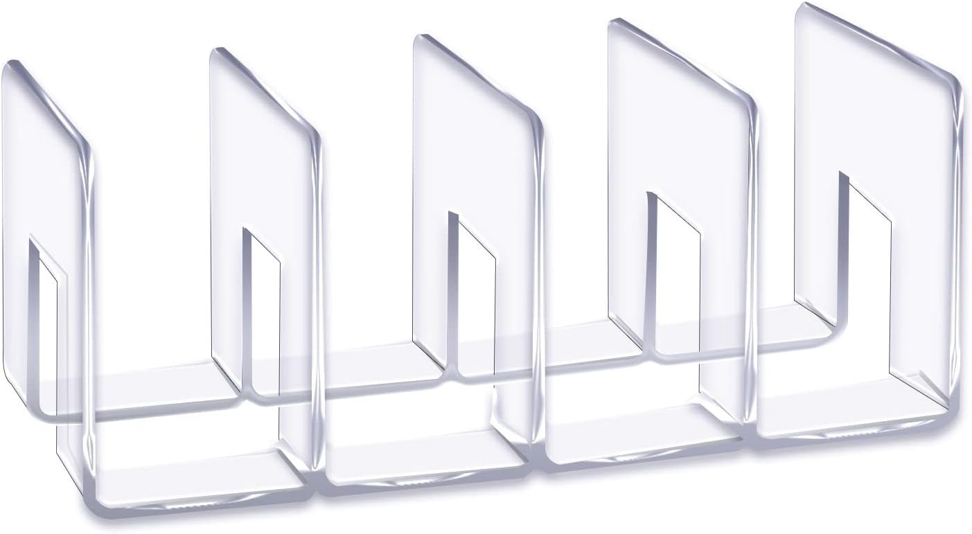 LUGUNU Clear Acrylic Desk File Sorter Purse/Handbag Organizer clutch divider Mesh Folder Office Supplies Stand Bookshelf (3 Sections) (4 Sections)
