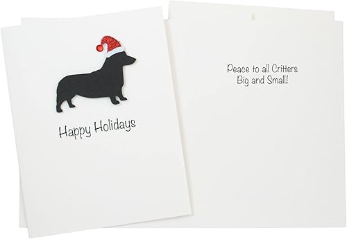 Miniatura 94 de Black Australian Shepherd Christmas Cards Pack of 10 Handmade Aussie Holiday Notecards White Base Dog with Santa Hat Black,Chocolate