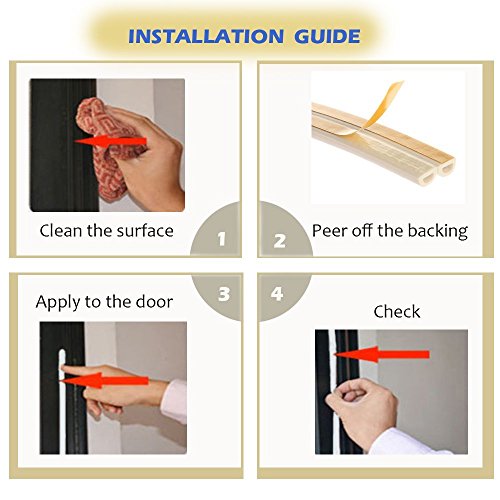 Image of Savina Foam Weather Stripping Anti Collision for Doors and Windows 52 Ft Long Self Adhesive Best Weatherstrip for Door /Window 4 Seal
