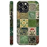 Piodaidy Compatible with iPhone 14 Pro Max,Durable & Shockproof Phone Case Cover Design - Collage Tiles Vines Snails Nature