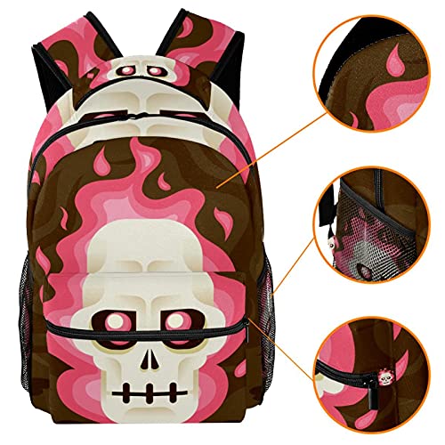 Sac à dos confortable tête de mort rose contre mal de dos