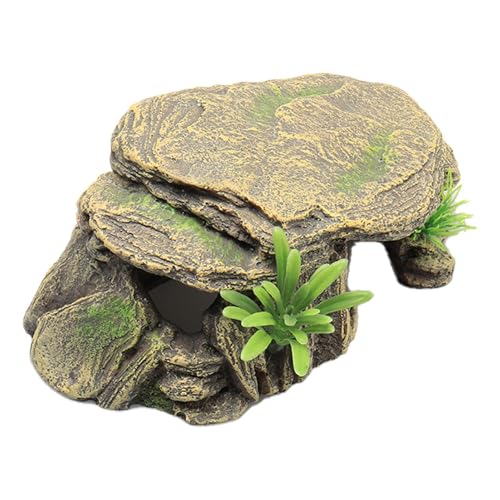 Generic - Habitat pour tortues - Grande grotte pour reptiles, rocher décoratif pour plateforme de repos en résine | Grotte pour amphibiens favorisant la détente et le confort des animaux, structure décorative s