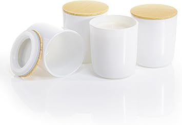 Aroparc Candle Jars for Candle Making 10oz U Base Tumbler Jars for DIY, Bulk Vessel - 12 Containers +12 Metal Lids - White