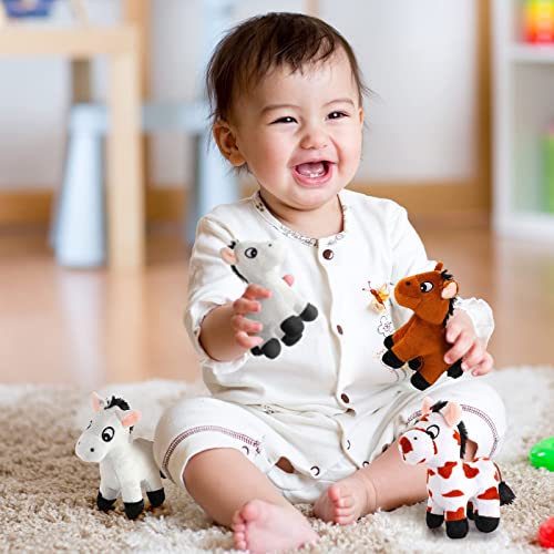 9 Pack Horse Stuffed Animals Horse Plush Toy Standing Stuffed Horse 4 Inch Mini Plush Horse With Detachable Chain For Animal Theme Party Birthday Decoration Supplies (Cute Style) #TOP4