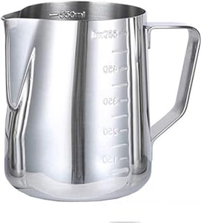 CHANMOL ミルクピッチャー クリーマー ステンレススチール コーヒー ミルク 泡立てピッチャーカップ 滴らない注ぎ口付き エスプレッソマシン、カプチーノホットミルク泡立て器 ラテメーカー ジャグ 20 Ounce/600ML