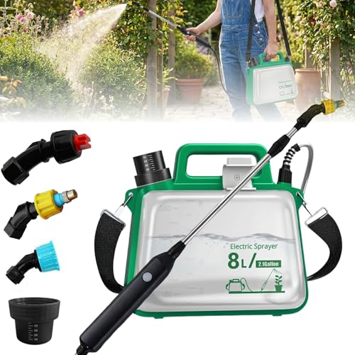 Risirica 2 Gallon Battery Powered Garden Sprayer,2025 Upgraded Electric Garden Sprayer with 3 Mist...