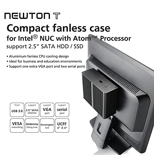 Gabinete para PC Akasa Newton T Negro – Aluminio, Forma Ultra Compacta (UCFF), 140 x 111 x 51 mm miniatura 3