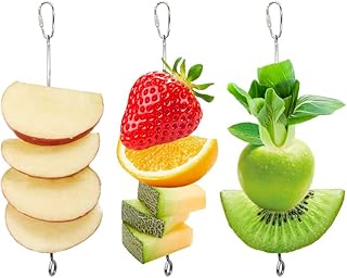 3PCS Bird Cage Feeder，Bird Food Holder,Bird Cage Food Holder Parrot Fruit Vegetable Skewer,Bird Cage Feeder Foraging Toy for Parakeet Budgie Macaw,Parakeet Cage Accessories,Bird Toys for Conures