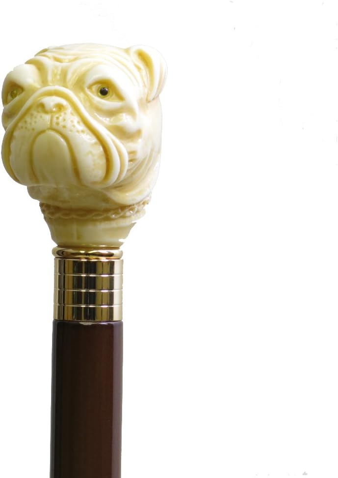Vista International Italy Bull Dog Stick/Ivory Walking Poles, Multicolor