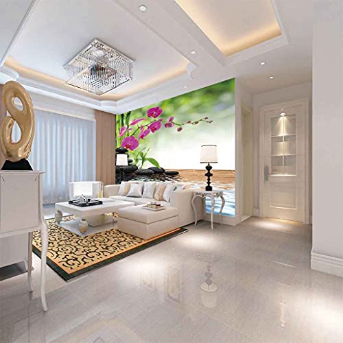 Toile murale 3D effet pierre florale violette papier peint haut de gamme