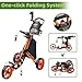 FLAGTAG Golf Push Cart 3 Wheel,Foldable Golf Push Cart,Golf Bag Cart with Foot Brake,Umbrella Holder, Cup Holder, Storage Compartment